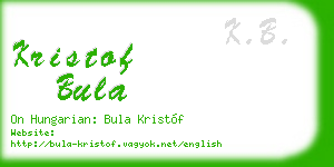 kristof bula business card