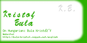 kristof bula business card